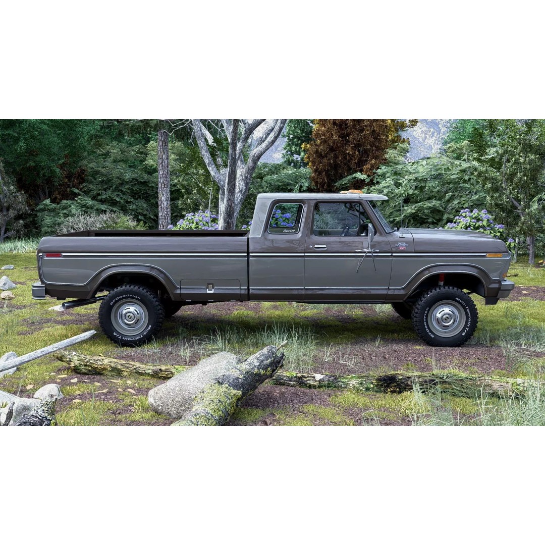1978 F-350 SuperCab 3D Model – High Poly Truck with Bed Cap, Blender, OBJ - View 42
