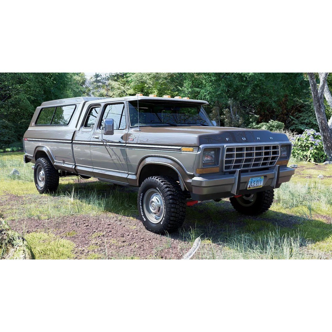 1978 F-350 SuperCab 3D Model – High Poly Truck with Bed Cap, Blender, OBJ - View 43