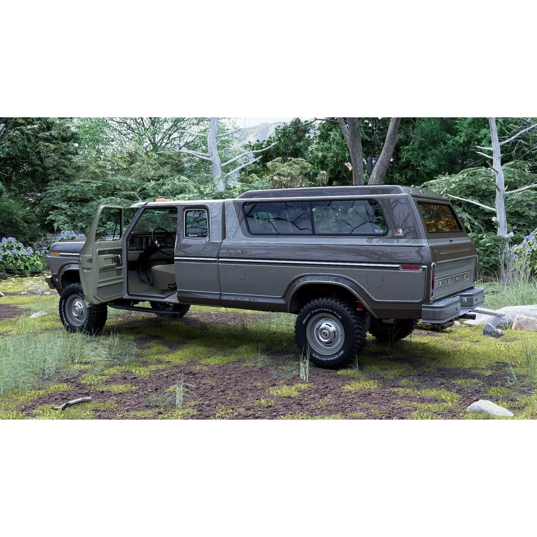 1978 F-350 SuperCab 3D Model – High Poly Truck with Bed Cap, Blender, OBJ - View 44