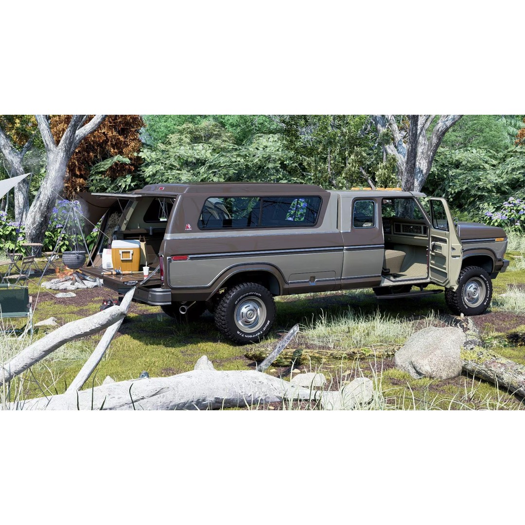 1978 F-350 SuperCab 3D Model – High Poly Truck with Bed Cap, Blender, OBJ - View 46