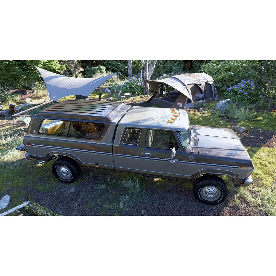 1978 F-350 SuperCab 3D Model – High Poly Truck with Bed Cap, Blender, OBJ - View 54