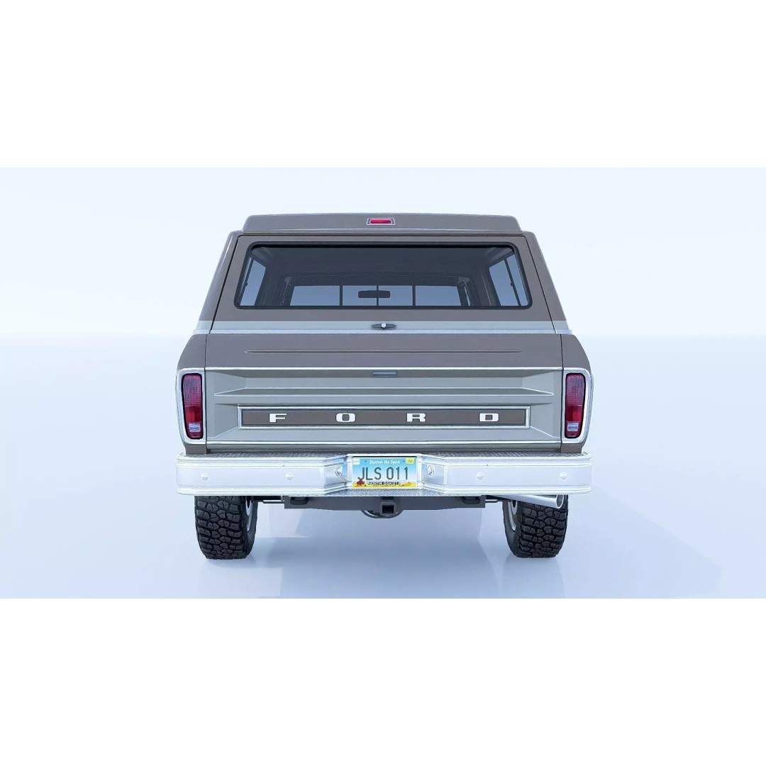 1978 F-350 SuperCab 3D Model – High Poly Truck with Bed Cap, Blender, OBJ - View 7