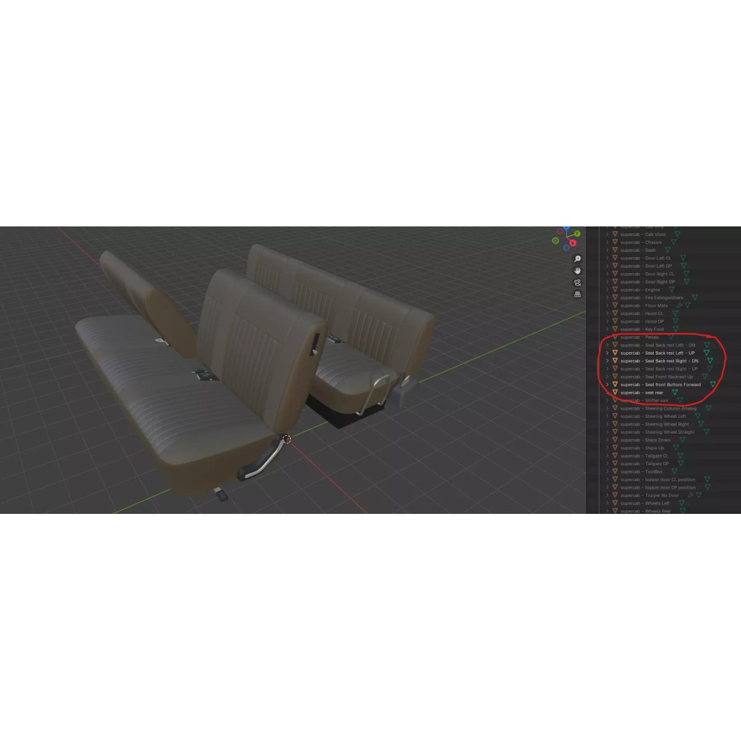 1978 F-350 SuperCab 3D Model – High Poly Truck with Bed Cap, Blender, OBJ - View 78