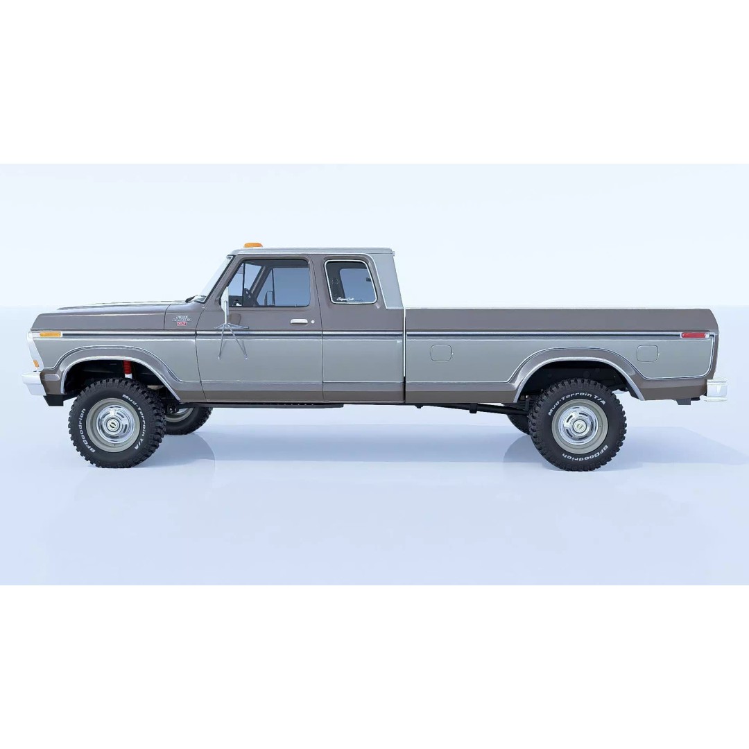 1978 F-350 SuperCab 3D Model – High Poly Truck with Bed Cap, Blender, OBJ - View 9