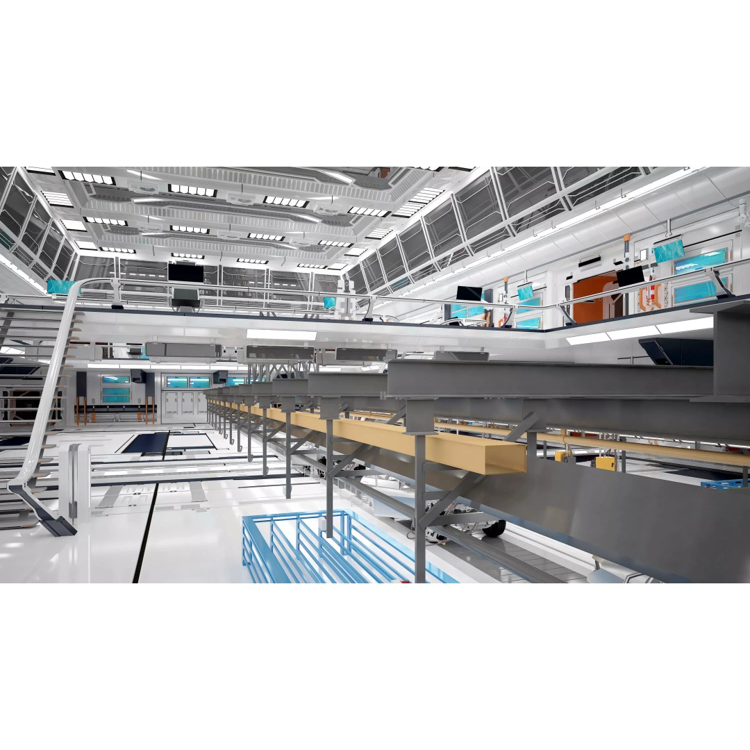 Car Factory 3D Model – Modern Automobile Production Workshop, FBX - View 3