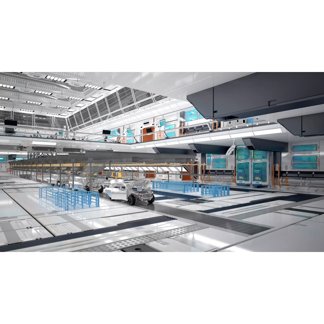 Car Factory 3D Model – Modern Automobile Production Workshop, FBX - View 5