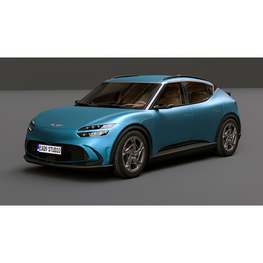 2025 Genesis GV60 3D Model – High Poly Car Asset, FBX, OBJ, PBR - View 12