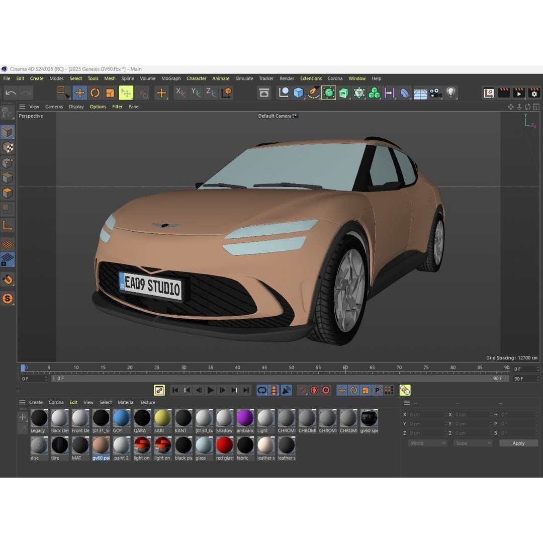 2025 Genesis GV60 3D Model – High Poly Car Asset, FBX, OBJ, PBR - View 13