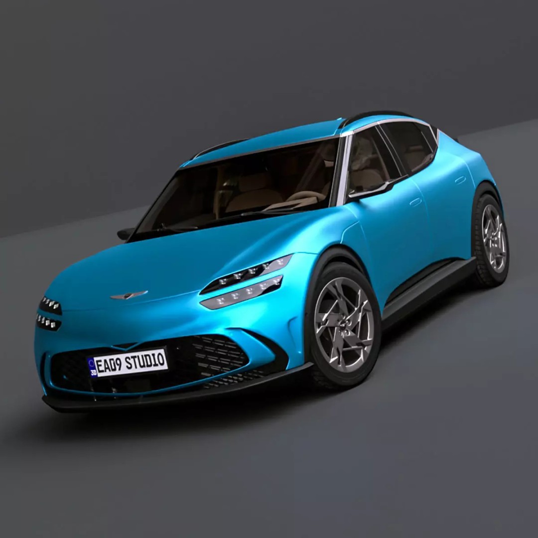 2025 Genesis GV60 3D Model – High Poly Car Asset, FBX, OBJ, PBR - View 2