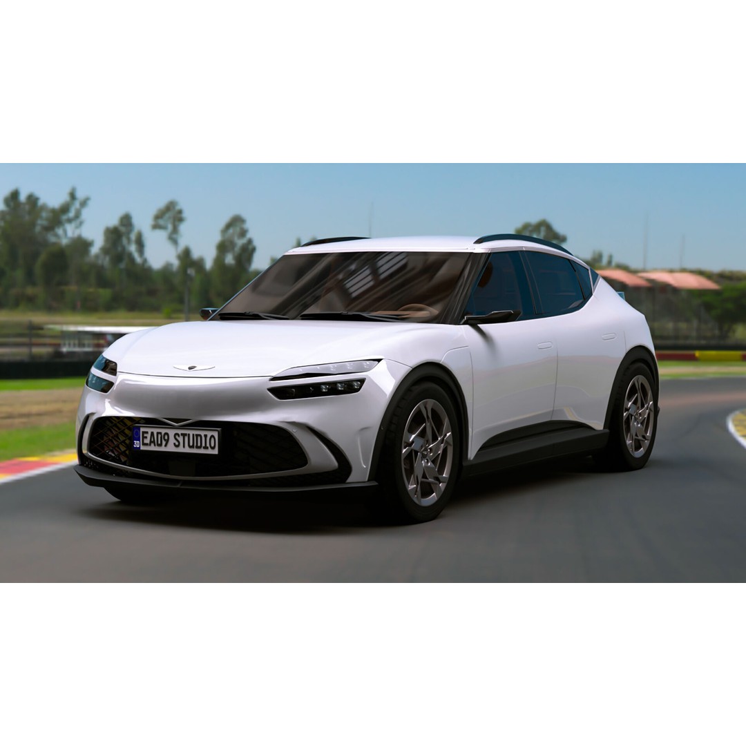 2025 Genesis GV60 3D Model – High Poly Car Asset, FBX, OBJ, PBR - View 3