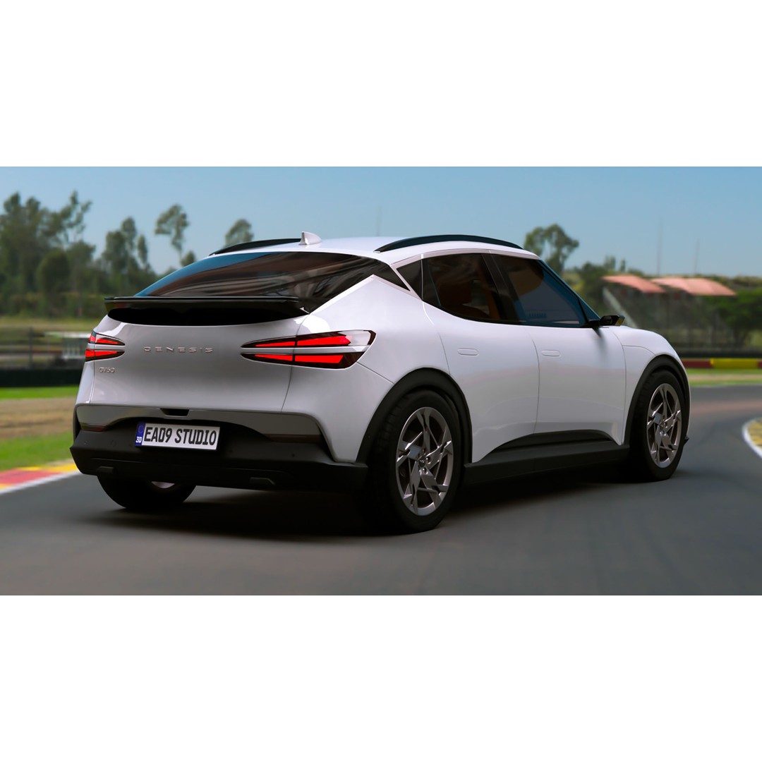 2025 Genesis GV60 3D Model – High Poly Car Asset, FBX, OBJ, PBR - View 4