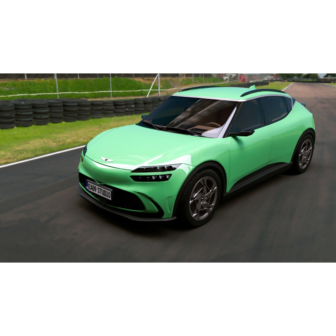 2025 Genesis GV60 3D Model – High Poly Car Asset, FBX, OBJ, PBR - View 5