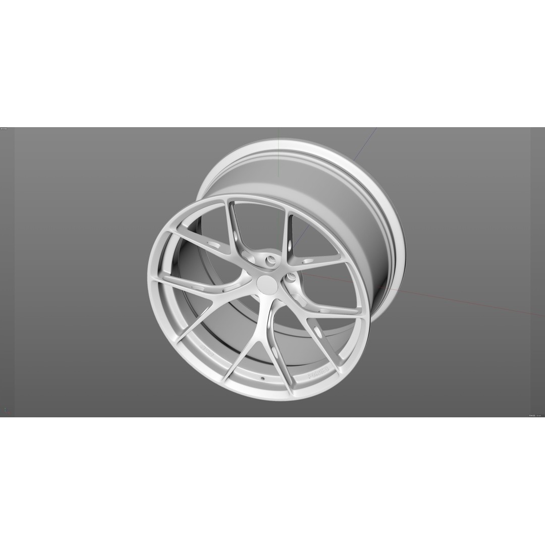 BBS FIR Low-Poly 3D Model – Vehicle Wheel Asset, FBX, OBJ - View 16