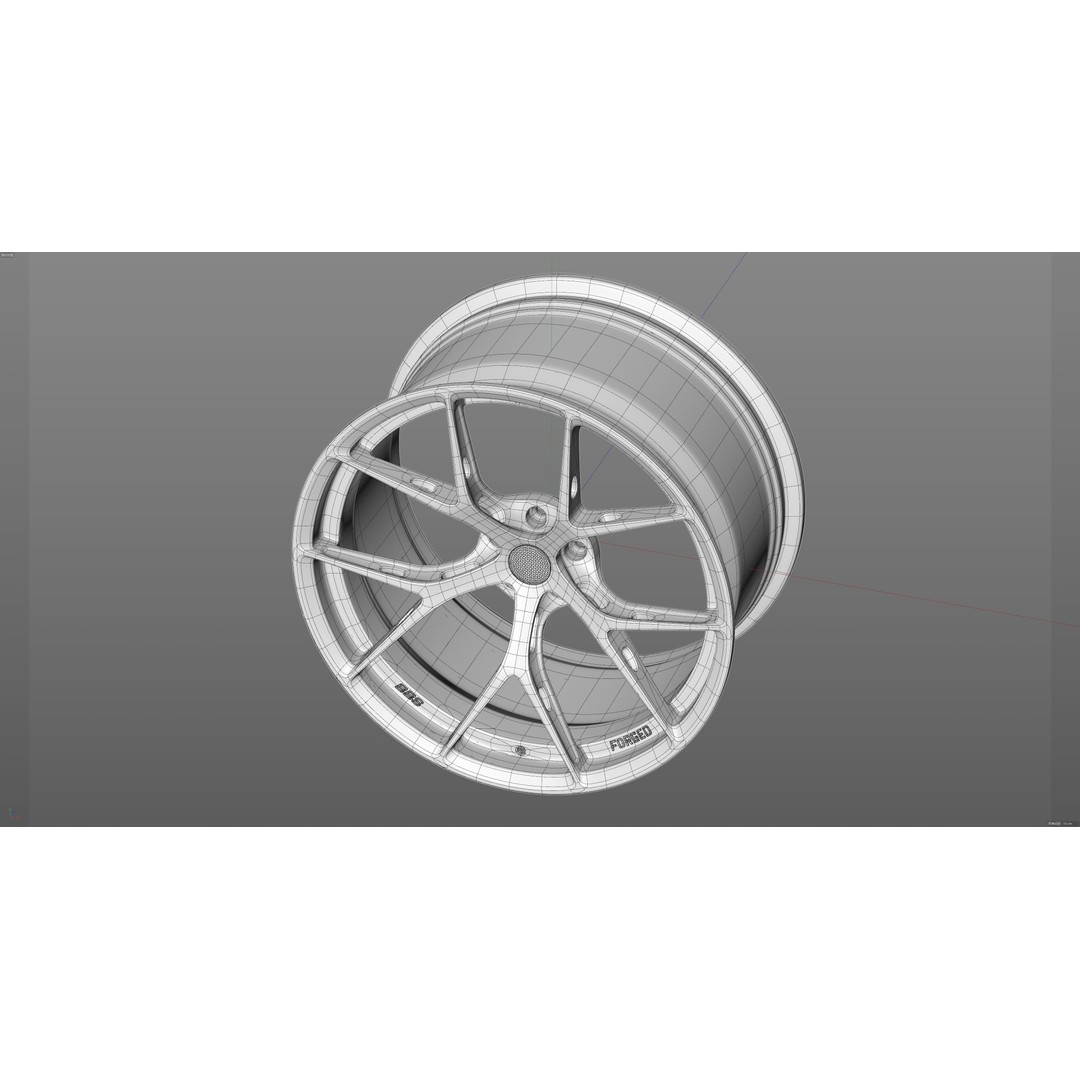 BBS FIR Low-Poly 3D Model – Vehicle Wheel Asset, FBX, OBJ - View 27
