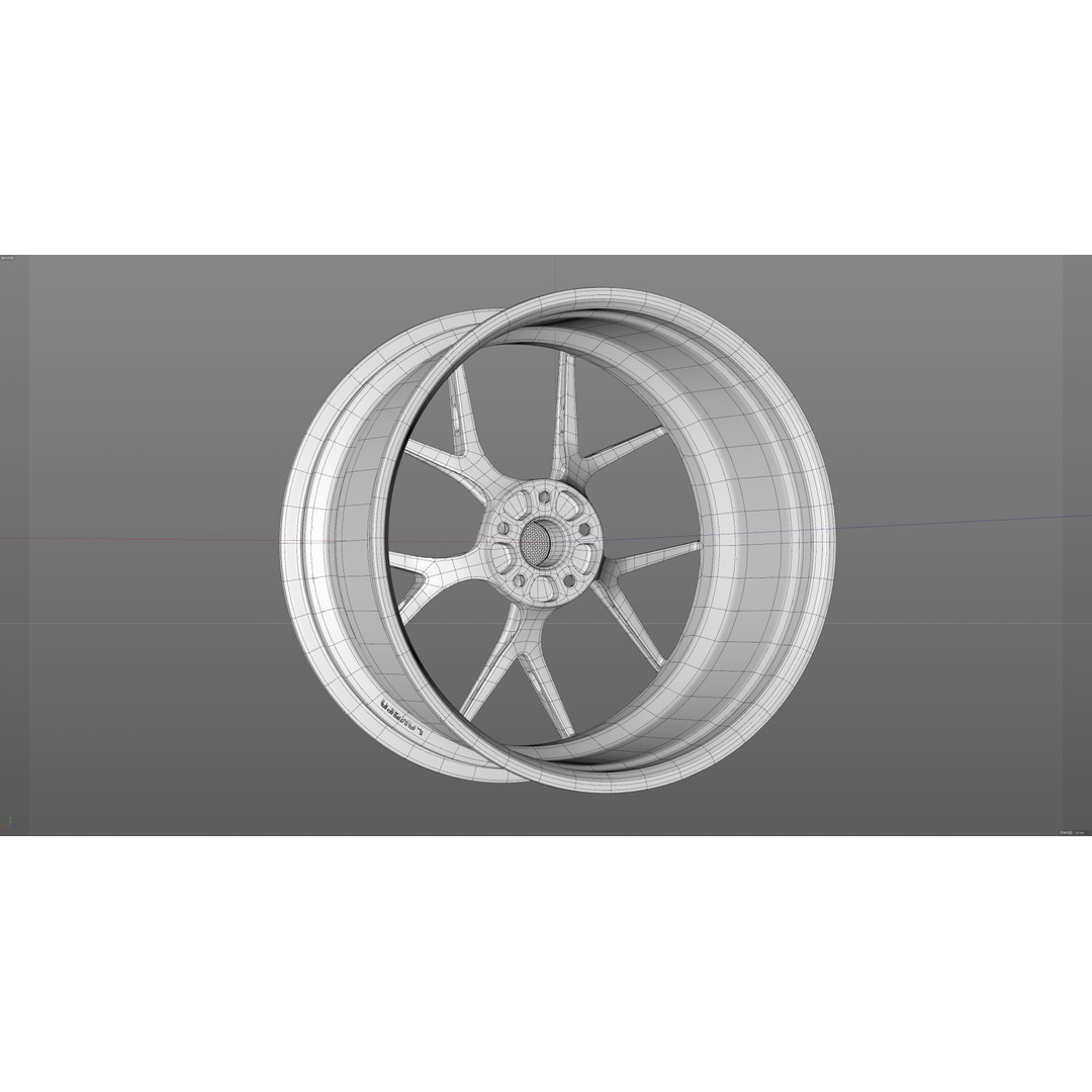BBS FIR Low-Poly 3D Model – Vehicle Wheel Asset, FBX, OBJ - View 28