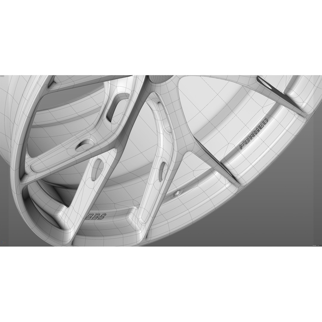BBS FIR Low-Poly 3D Model – Vehicle Wheel Asset, FBX, OBJ - View 31
