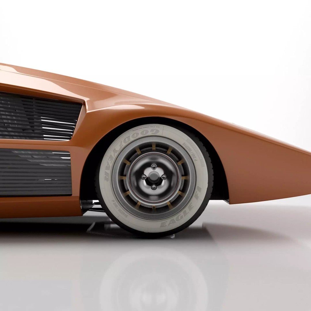 Lancia Stratos Zero 3D Model – High Detail Concept Car, FBX, OBJ - View 12