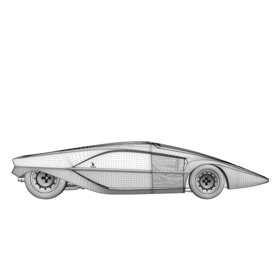 Lancia Stratos Zero 3D Model – High Detail Concept Car, FBX, OBJ - View 22