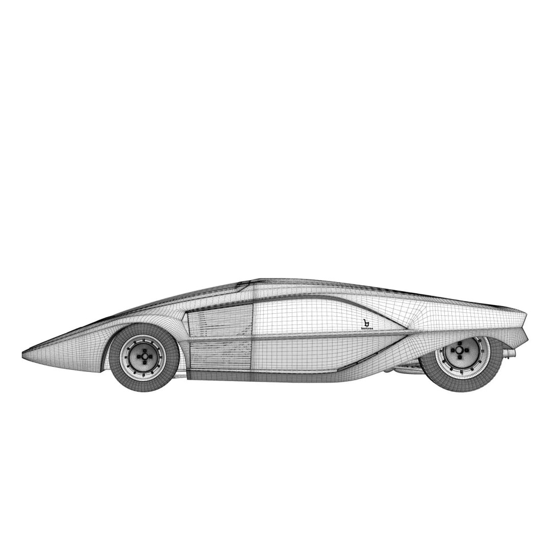 Lancia Stratos Zero 3D Model – High Detail Concept Car, FBX, OBJ - View 24