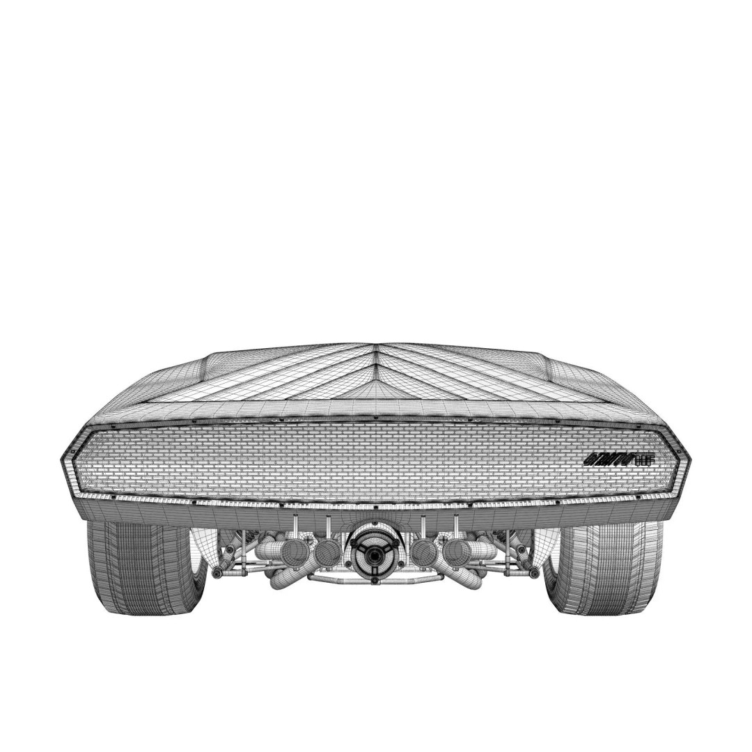 Lancia Stratos Zero 3D Model – High Detail Concept Car, FBX, OBJ - View 26