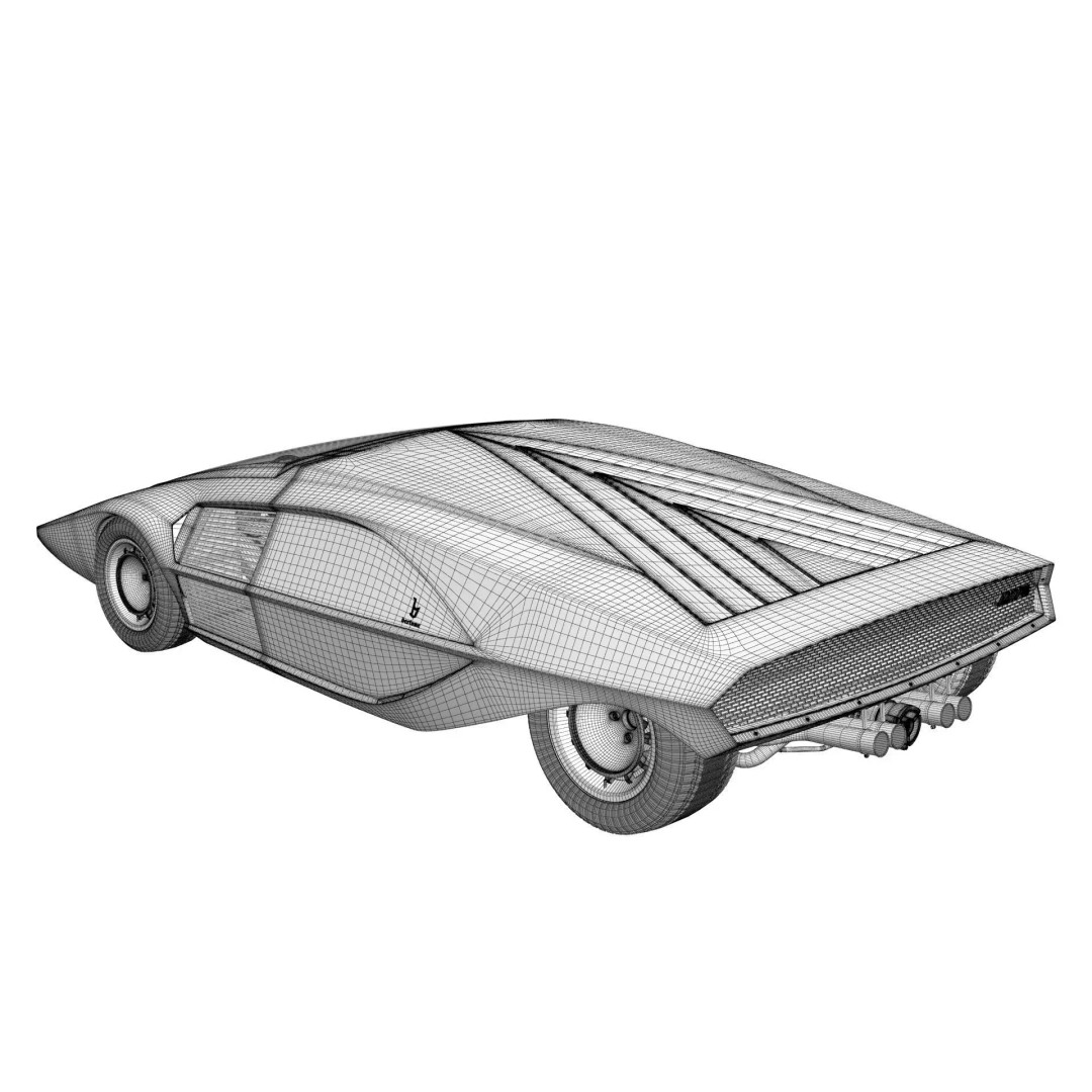 Lancia Stratos Zero 3D Model – High Detail Concept Car, FBX, OBJ - View 27