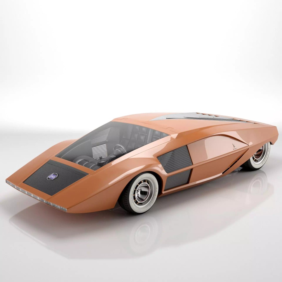 Lancia Stratos Zero 3D Model – High Detail Concept Car, FBX, OBJ - View 4