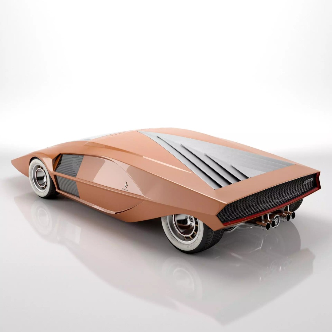 Lancia Stratos Zero 3D Model – High Detail Concept Car, FBX, OBJ - View 8
