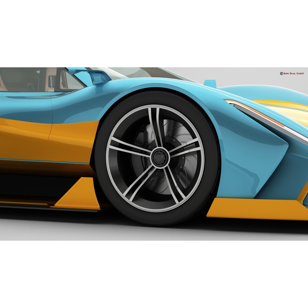 Future EV Supercar 3D Model – High Poly, Animated, PBR Textures, FBX - View 10