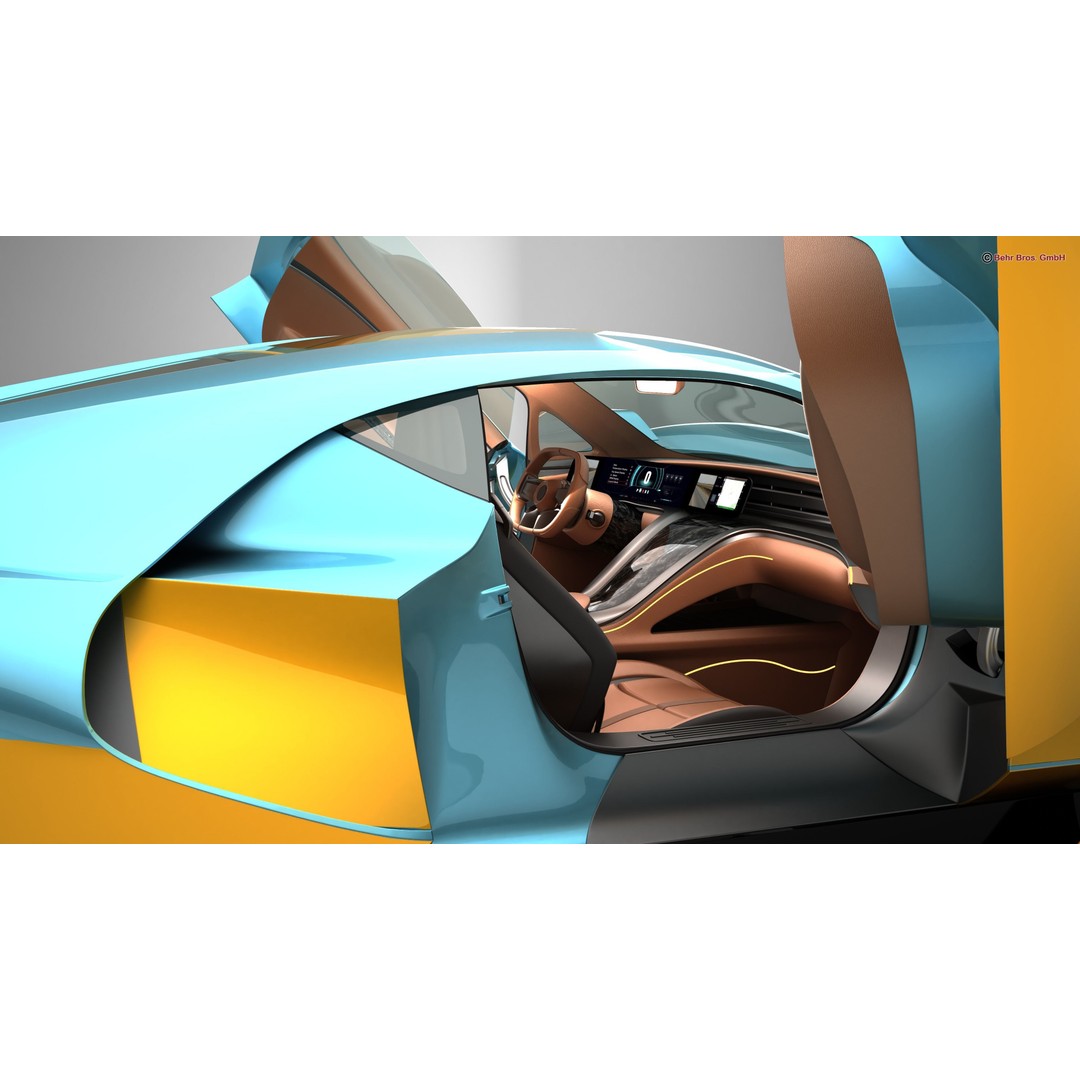 Future EV Supercar 3D Model – High Poly, Animated, PBR Textures, FBX - View 16