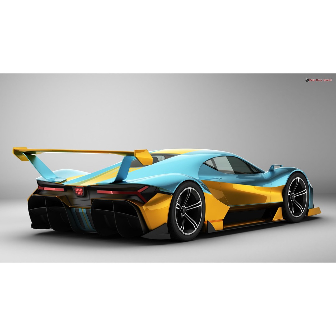 Future EV Supercar 3D Model – High Poly, Animated, PBR Textures, FBX - View 5