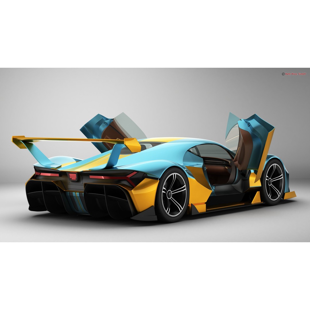 Future EV Supercar 3D Model – High Poly, Animated, PBR Textures, FBX - View 6