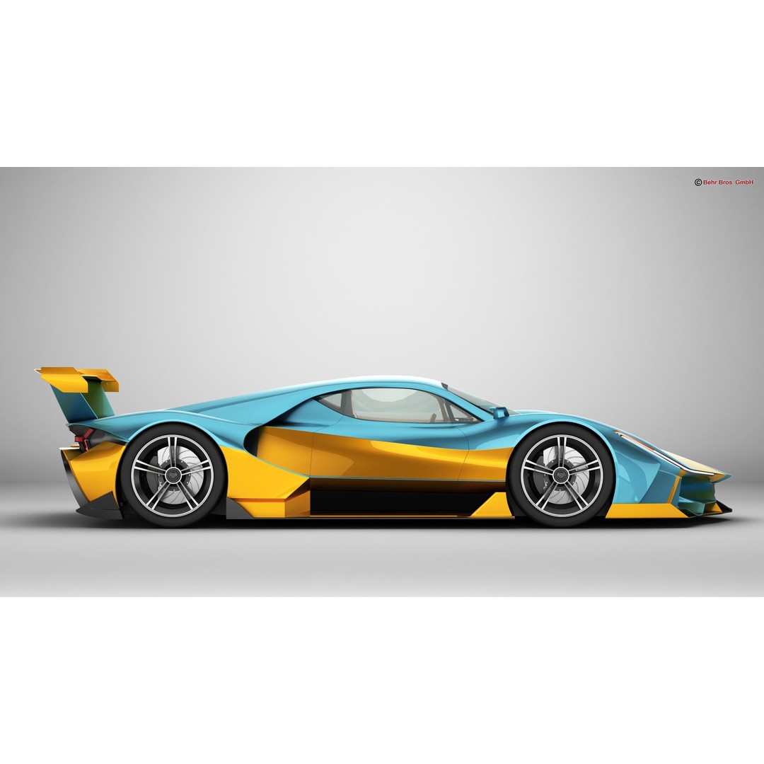 Future EV Supercar 3D Model – High Poly, Animated, PBR Textures, FBX - View 7