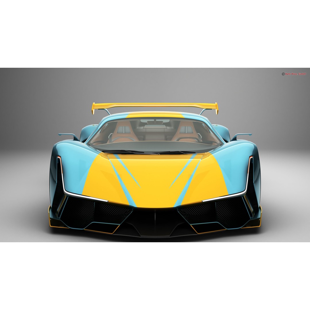 Future EV Supercar 3D Model – High Poly, Animated, PBR Textures, FBX - View 8