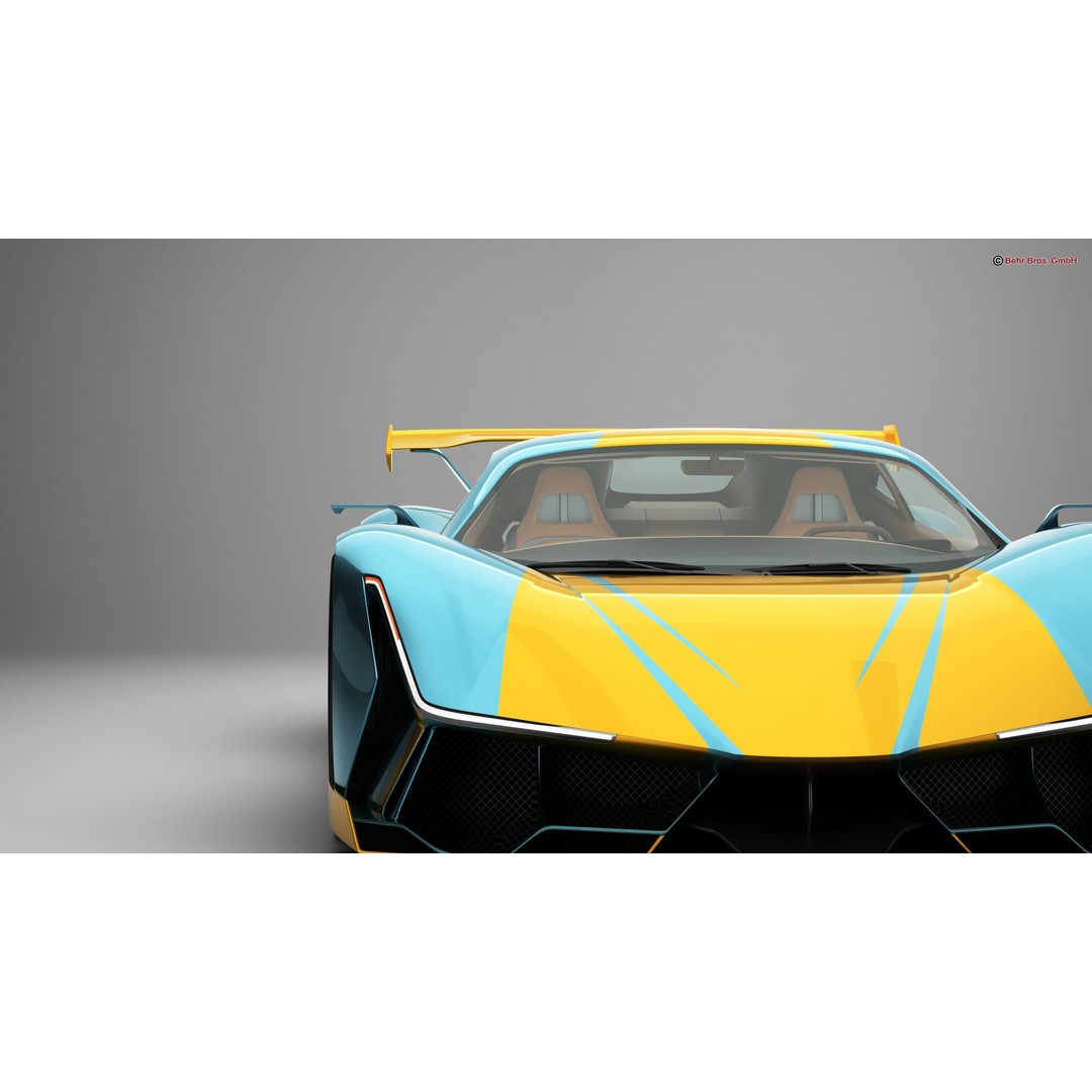 Future EV Supercar 3D Model – High Poly, Animated, PBR Textures, FBX - View 9