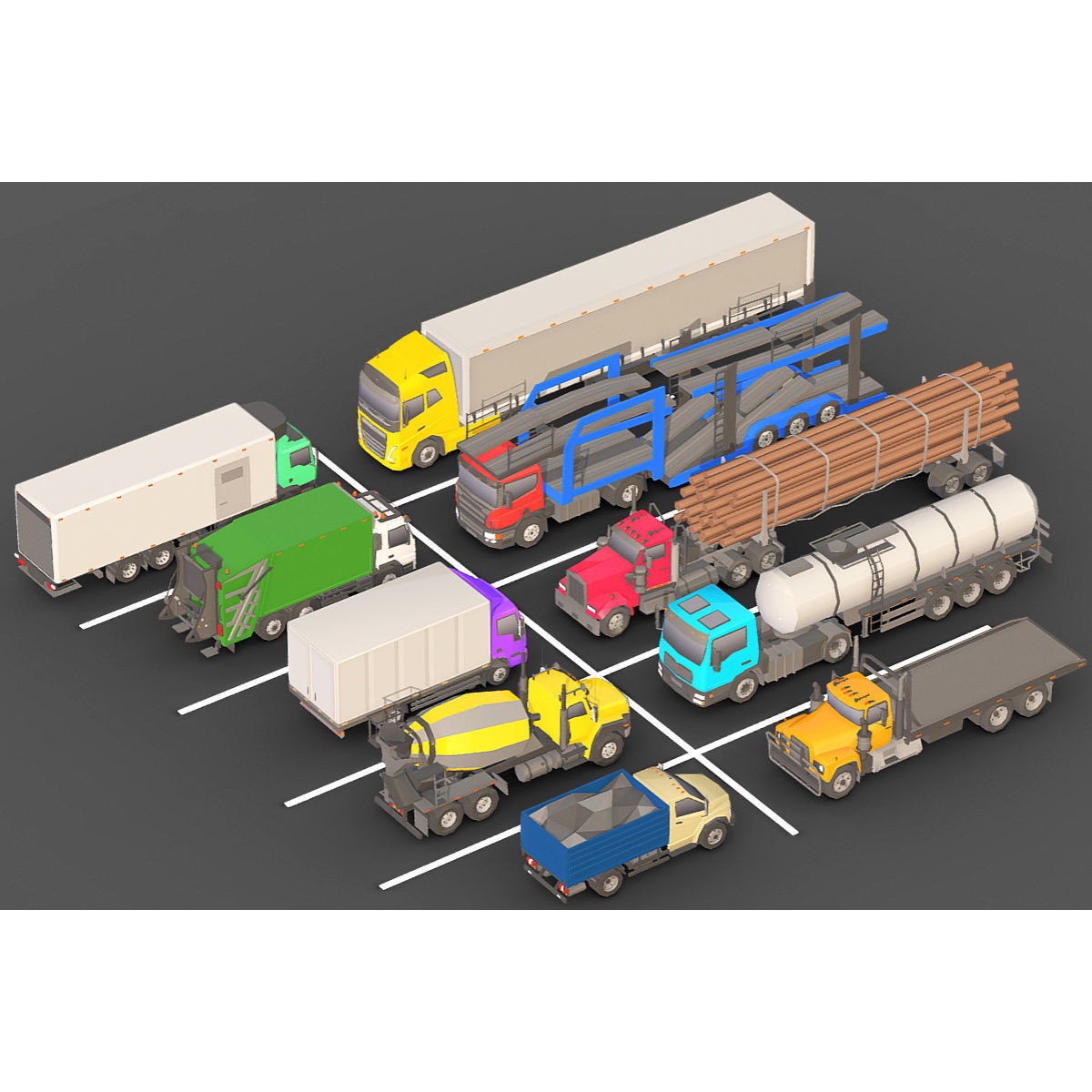 Vehicle Pack - Low-Poly Game-Ready 3D Model - View 10