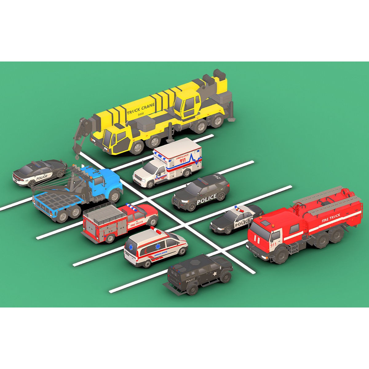 Vehicle Pack - Low-Poly Game-Ready 3D Model - View 12