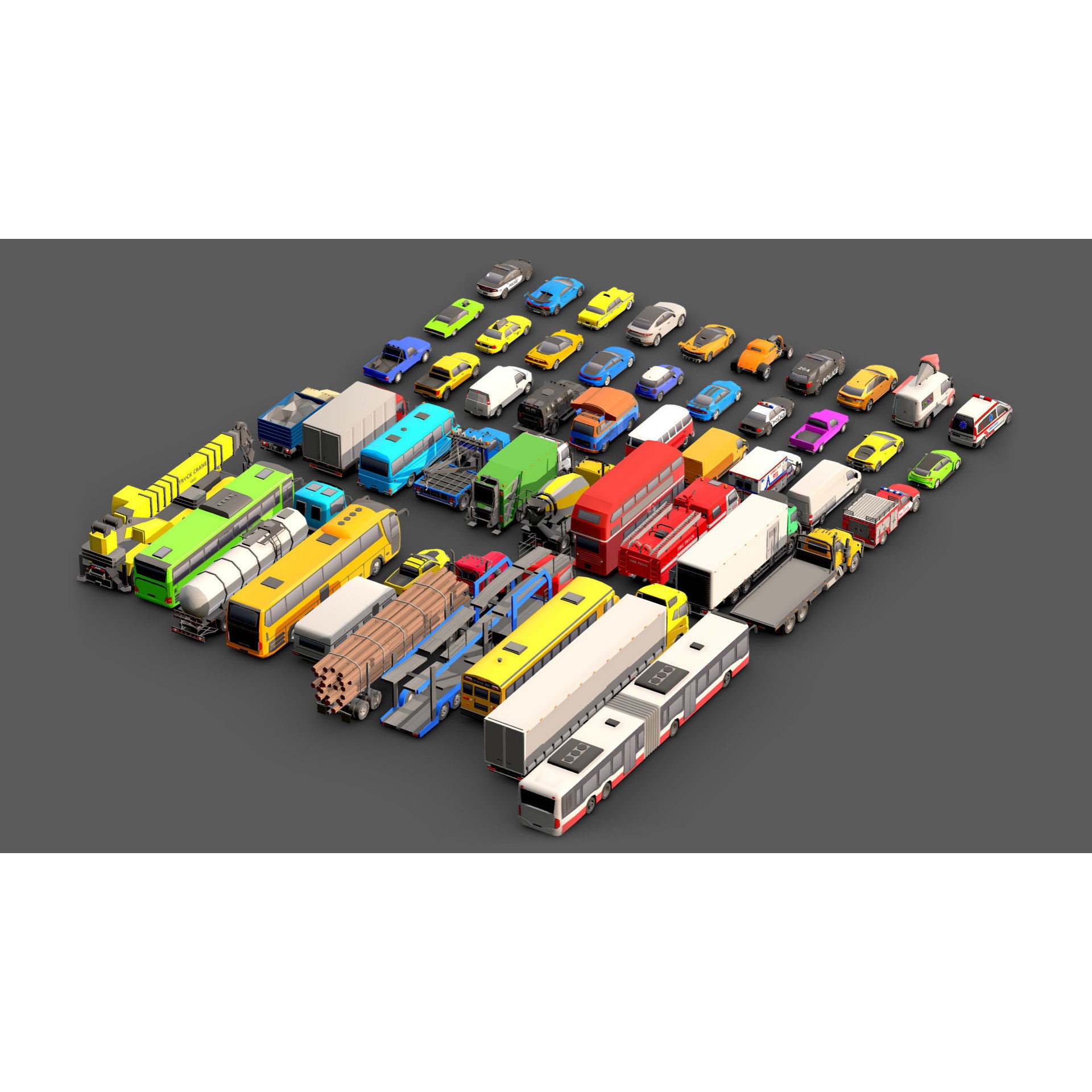 Vehicle Pack - Low-Poly Game-Ready 3D Model - View 6