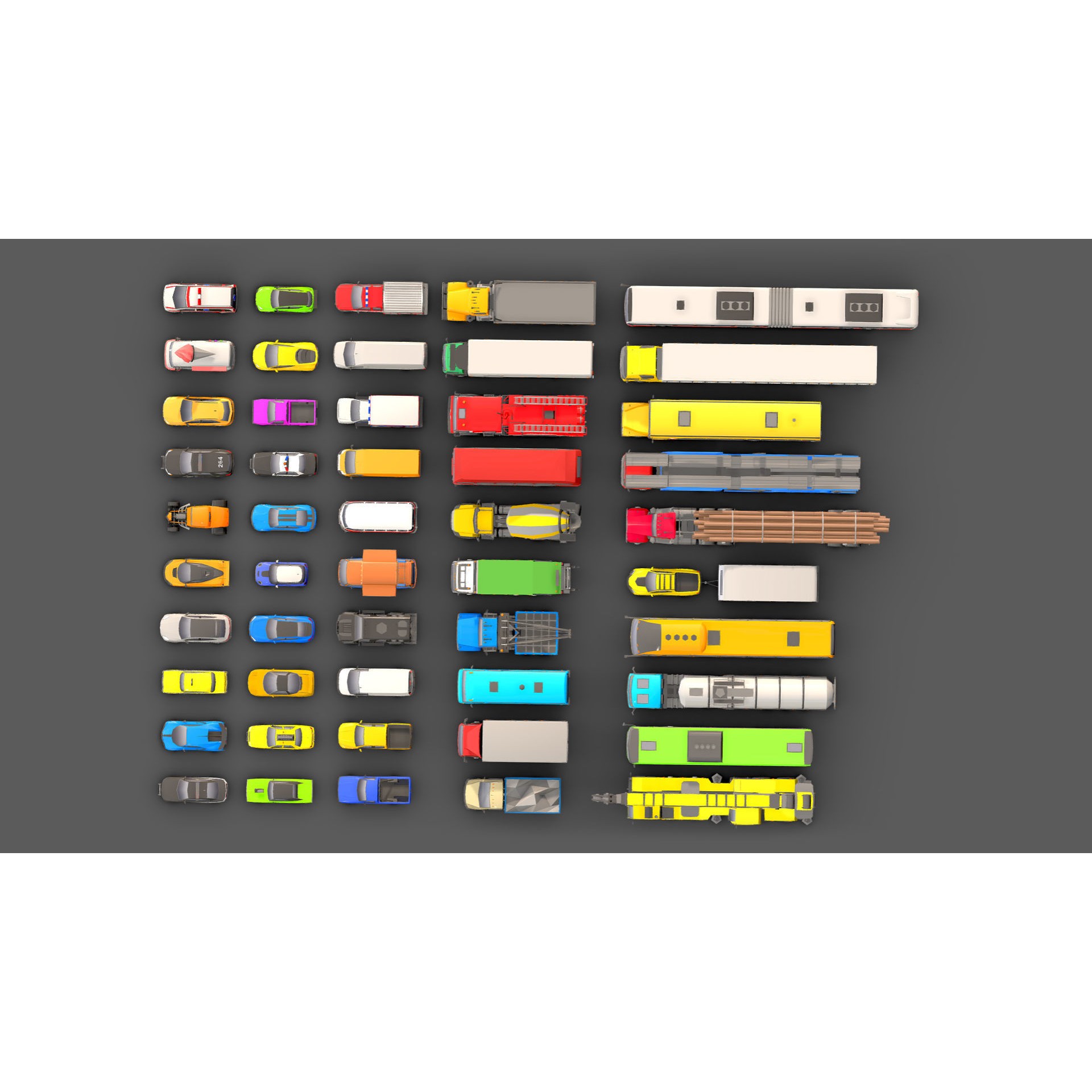 Vehicle Pack - Low-Poly Game-Ready 3D Model - View 8