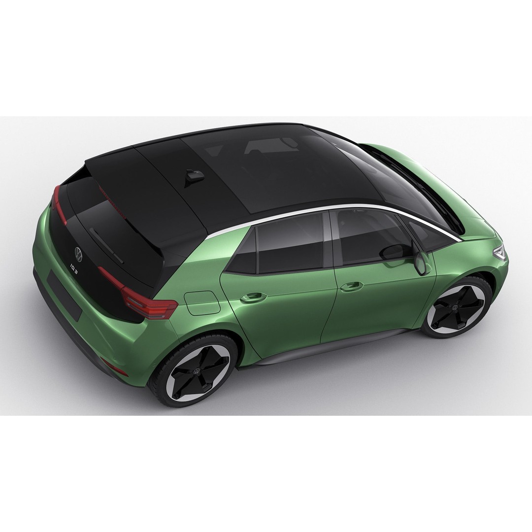 VW ID3 2024 3D Model – Detailed Compact Hatchback, FBX, OBJ, Blender - View 14