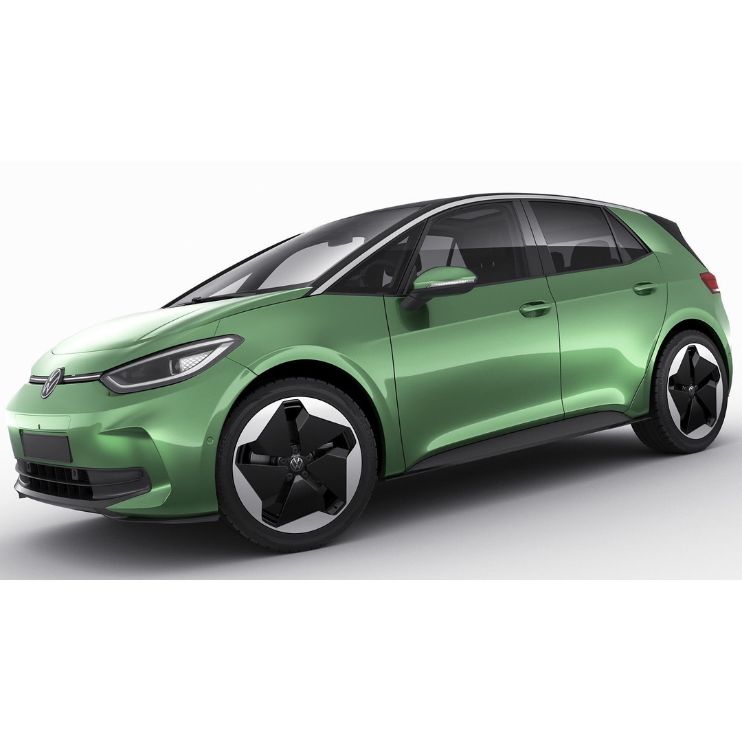 VW ID3 2024 3D Model – Detailed Compact Hatchback, FBX, OBJ, Blender - View 15