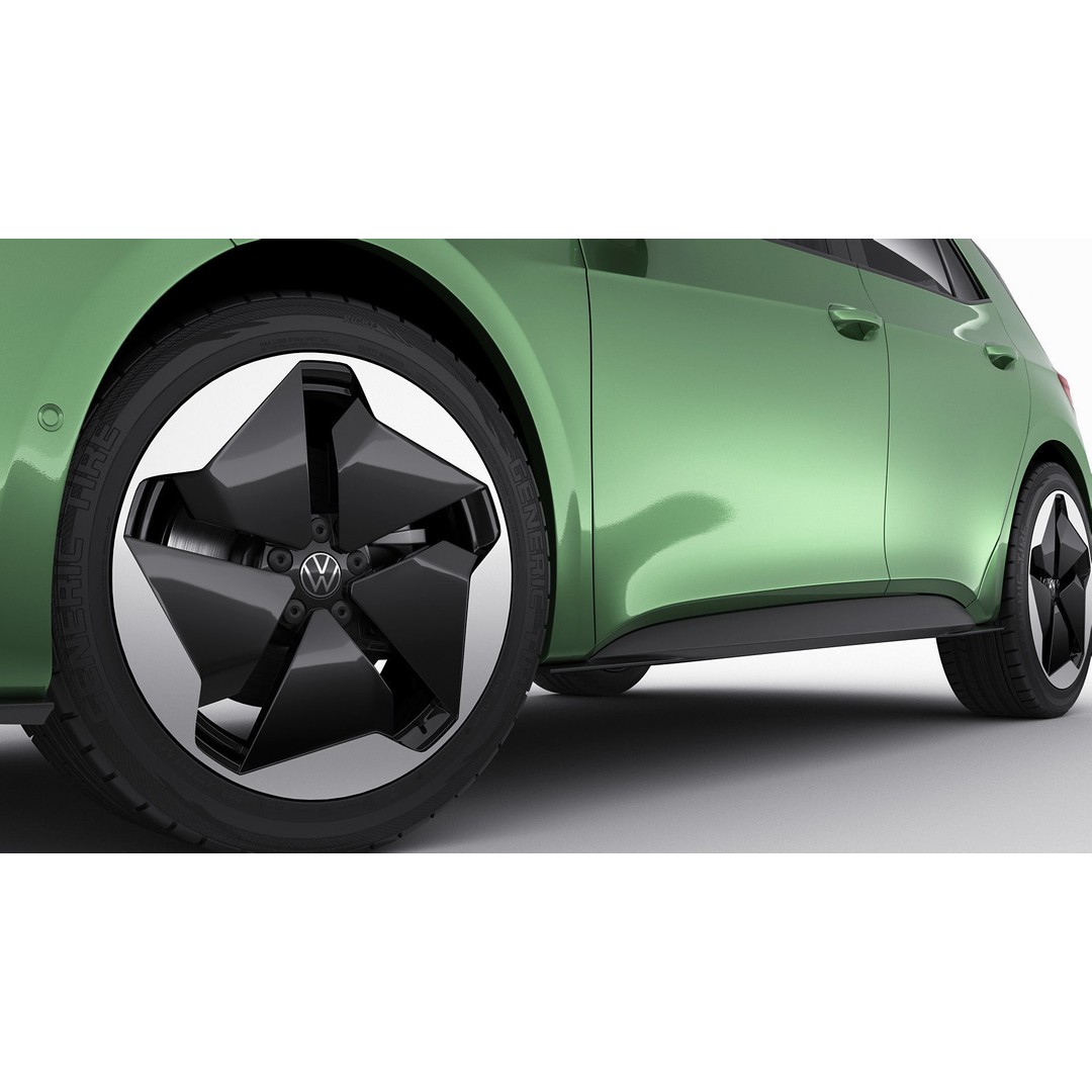 VW ID3 2024 3D Model – Detailed Compact Hatchback, FBX, OBJ, Blender - View 17
