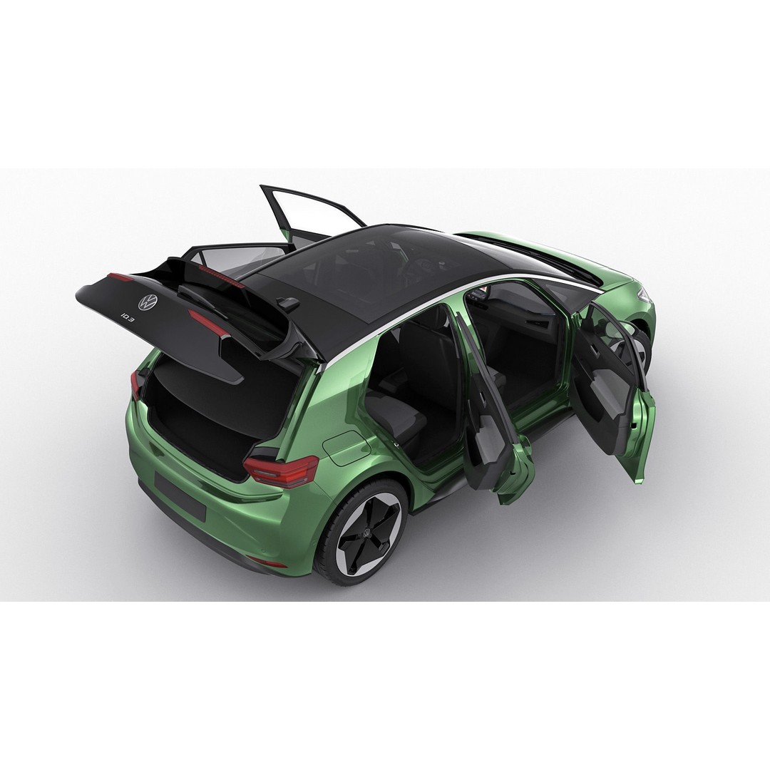 VW ID3 2024 3D Model – Detailed Compact Hatchback, FBX, OBJ, Blender - View 20