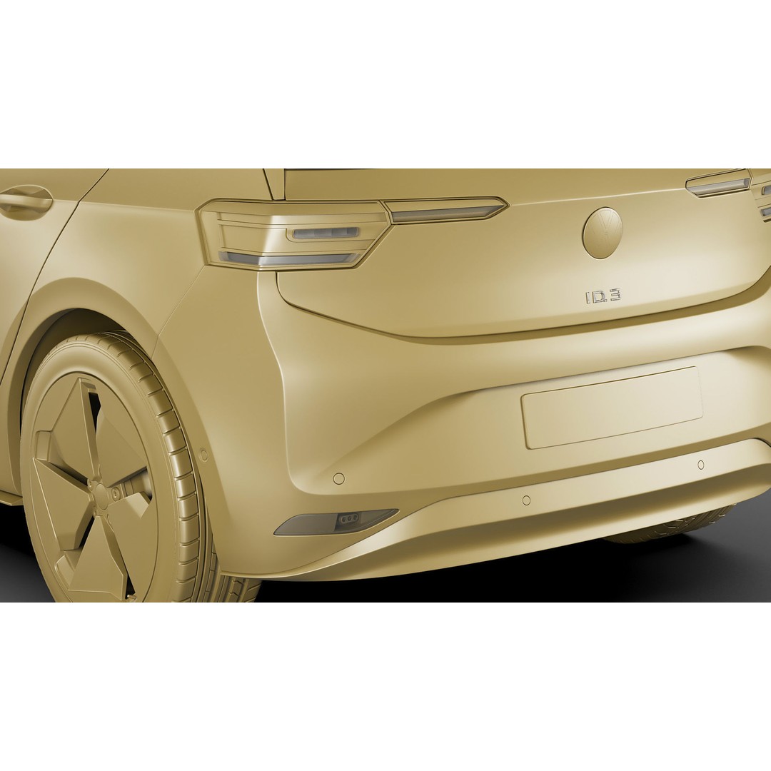 VW ID3 2024 3D Model – Detailed Compact Hatchback, FBX, OBJ, Blender - View 27