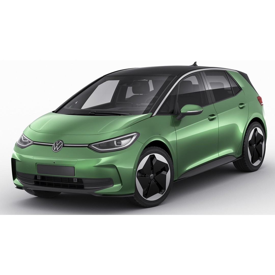 VW ID3 2024 3D Model – Detailed Compact Hatchback, FBX, OBJ, Blender - View 3