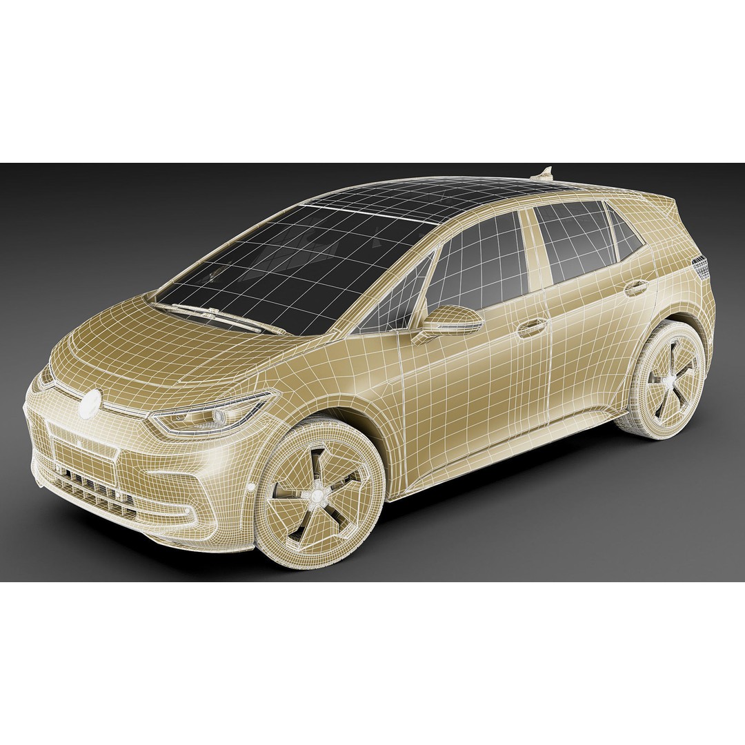 VW ID3 2024 3D Model – Detailed Compact Hatchback, FBX, OBJ, Blender - View 30