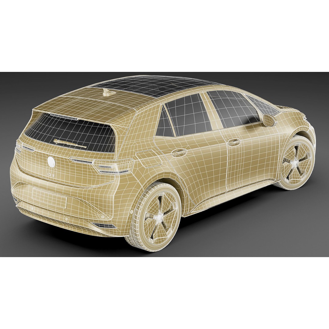 VW ID3 2024 3D Model – Detailed Compact Hatchback, FBX, OBJ, Blender - View 31