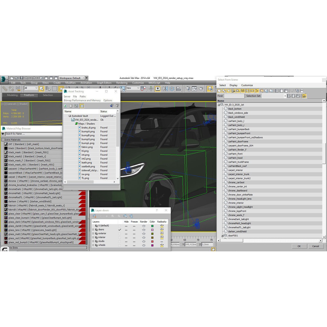 VW ID3 2024 3D Model – Detailed Compact Hatchback, FBX, OBJ, Blender - View 34