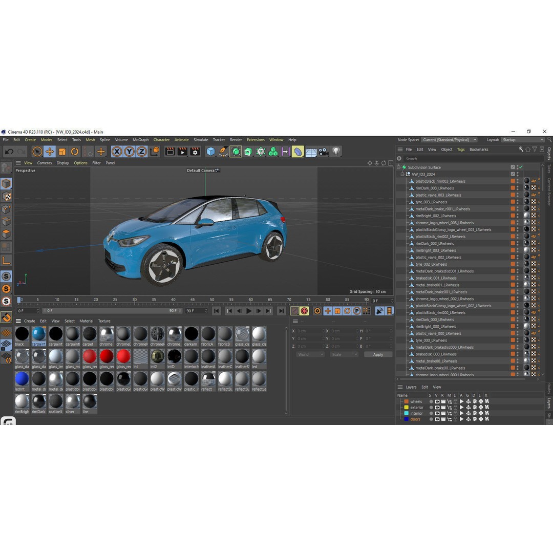 VW ID3 2024 3D Model – Detailed Compact Hatchback, FBX, OBJ, Blender - View 35