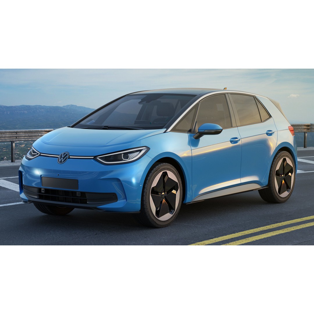 VW ID3 2024 3D Model – Detailed Compact Hatchback, FBX, OBJ, Blender - View 6
