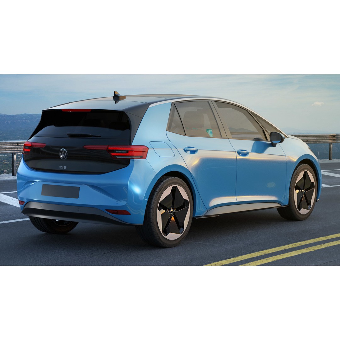VW ID3 2024 3D Model – Detailed Compact Hatchback, FBX, OBJ, Blender - View 7